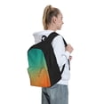 thumbnail image 6 of Lsque Orange To Teal Gradient1 Pattern Adult Backpack – Durable & Lightweight PU Canvas Storage Bag , 15” Laptop Compartment, and Multiple Pockets, 6 of 7
