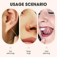 thumbnail image 4 of Ear Hole Cleaner, Earring Hole Cleaner, 240Pcs Ear Piercing Cleaning Floss Aftercare Cleaning Set with 15ml Cleaning Solution for Women Men, Yellow, 4 of 7