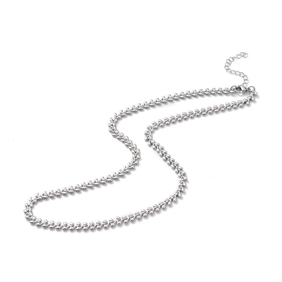 5 pc Non-Tarnish 304 Stainless Steel Cobs Chain Necklace for Men Women Stainless Steel color 18.03 inch(45.8cm)