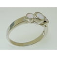 thumbnail image 4 of LBG British Made 925 Sterling Silver Natural Opal Womens Trilogy Ring - 33 size options, 4 of 7