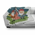 thumbnail image 3 of Gnome Soft Flannel Fleece Throw Blanket, Fairytale Princess with Dwarfs in Forest Character Mother Nature Girls, Cozy Plush for Indoor and Outdoor Use, 50" x 70", Multicolor, by Ambesonne, 3 of 6