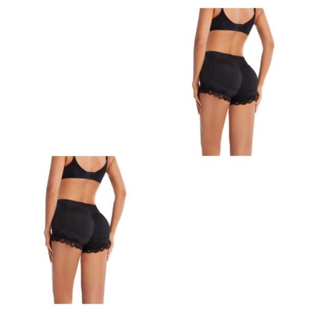 Vogacara Levanta y curva con potenciadores para mujeres: siéntete seguro todo el día, ropa interior adelgazante acolchada, cómoda, negra, 5XL negro 5XL 2piezas