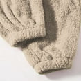 thumbnail image 6 of Womens Fuzzy Pajama Pants Plush Wide Leg Lounge Bottoms Elastic Waist Cozy Winter Sleep Pants 2026 Beige S, 6 of 6