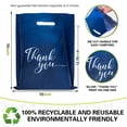 thumbnail image 6 of Rainbows & Lilies 100 Blue Thank You Plastic Bags with Handles, 12x15 Bulk Shopping Bags for Small Business, Retail, Merchandise, Gifts, Party Favors, 6 of 11