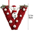 thumbnail image 3 of Luxcidy Personalized Christmas Ornaments-Personalized A-Z Letter Ornaments for Christmas Tree, Snowman Christmas Ornaments, Cute Flat Christmas Tree Letter Decoration Gift for Kids(V), 3 of 6