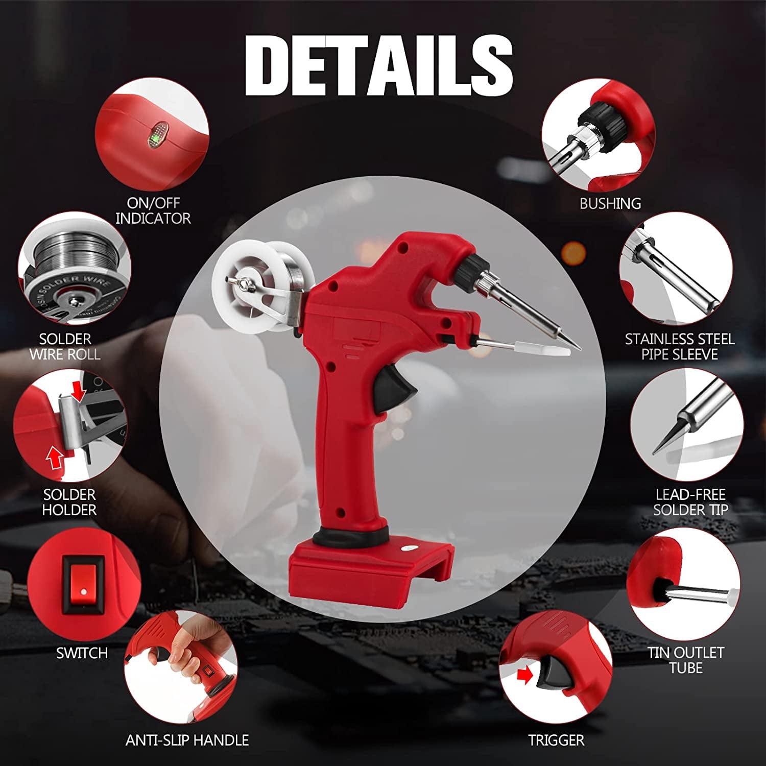 Ecarke Cordless Soldering Gun Electric for Milwaukee Soldering Iron Welding Assembly (Tool Only)