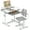 Grey, variant on Gymax Kid's Study Desk & Chair Set w/Tilt Desktop Book Stand Footrest Bar for Toddlers Pink