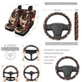 thumbnail image 2 of Yuyamidu Boston Terrier Car Interior Sets Car Front Back Seat Covers Steering Wheel Cover Seatbelt Pad Trash Bin Red Rose Rearview Mirror Cover Coasters Keychain Lipstick Holder 13pcs Auto Accessory, 2 of 5