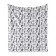 thumbnail image 1 of Seahorse Soft Flannel Fleece Blanket, Engraving Style Tropical Underwater Animals Pattern with Starfish Seahorse, Cozy Plush for Indoor and Outdoor Use, 60" x 80", Indigo and White, by Ambesonne, 1 of 6