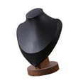 thumbnail image 3 of Exhibidor de collares Busto elegante para mujer Base de madera Soporte de cadena colgante estable Negro Pequeño, 3 of 9