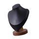 thumbnail image 3 of Exhibidor de collares Busto elegante para mujer Base de madera Soporte de cadena colgante estable Negro Pequeño, 3 of 9