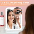 thumbnail image 4 of KerMiCi Rechargeable Travel Makeup Mirror, Portable Travel Mirror 10x Magnification with Light Lighted Travel Makeup Mirror with 72 LED Lights & Stepless Dimming 3 Color Travel Essentials, 4 of 6