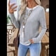 thumbnail image 5 of Camisetas Informales de Cuello Redondo y Bloques de Color para Mujer, de Larga y Corte Entallado, para Otoño Gris XXL, 5 of 9