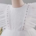 thumbnail image 5 of Efsteb Girls Lace Ruffle Sleeve Party Dress Kids Tulle Princess Gown with Sequin Hem for Birthdays and Special Events (White,5-6 Years), 5 of 9