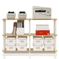 thumbnail image 7 of Furinno Rata 4 x 2 Industrial Multipurpose Flat Base Shelf Display Rack with Metal Frame, Marble White, 7 of 7