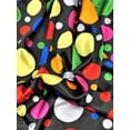 thumbnail image 2 of Multi Color/size Dots Satin Print, Non- Stretch, 60" wide, Sells by the yard from Sal Tex Fabrics, Black Back, 2 of 3