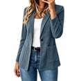 thumbnail image 2 of YanHoo Faux Suede Blazer for Women Dressy Casual Button Suit Jackets Lightweight Office Work Jacket Business Outfits, 2 of 8