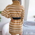 thumbnail image 3 of LYXSSBYX Fall Sweaters for Women Women's Winter Casual Striped Turtleneck Long Sleeve Turtleneck Dress, 3 of 7