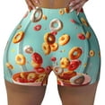 thumbnail image 2 of KLL Floating Colorful Cereal Pattern Workout Shorts for Women Scrunch Short Gym Yoga Running Sport Active Exercise Fitness Shorts-XX-Large, 2 of 8