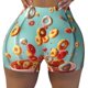 thumbnail image 2 of Balery Floating Colorful Cereal Pantalones cortos de entrenamiento estampados para mujer, sin costuras, ajustados, para gimnasio, yoga, correr, deportes, ejercicio activo, fitness.-Small, 2 of 8