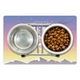 thumbnail image 1 of Saying Pet Mat for Food and Water, Mountain Peaks and Dreamy Sky Background Here and Now Script Design, Non-Slip Rubber Mat for Dogs and Cats, 18" X 12", by Ambesonne, 1 of 2