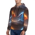thumbnail image 3 of Fotbe Men's Hoodie with Red And Blue Fire Dragon D Pattern - Kangaroo Pocket Pullover Hooded Sweatshirt, Perfect for Daily Wear, Travel, and Home-Small, 3 of 7