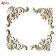 4Pcs Wood Carved Corner Onlay Applique Frame Unpainted Furniture Corner