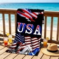 thumbnail image 6 of Boovnll American Flag Beach Towel Red White Blue Stars Stripe Microfiber Beach Towels, Absorbent Quick Dry Sand Free Beach Towel for Beach Yoga Pool Beach Towels Oversized, 31x63", 6 of 6