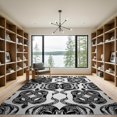 thumbnail image 2 of ODIKA 9'x12' Washable Area Rug Low Pile, Flatwoven, Coiled Snake Flat Design Crisp Edges Balanced Surface Artwork for Great Room, Indoor Concept, Large Living, 2 of 7