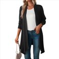 thumbnail image 3 of Chaqueta Informal de Cuartos y Abertura Frontal para Mujer, Abrigo Ligero y Moderno con Abertura Frontal. Negro M, 3 of 9