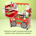 thumbnail image 4 of Melissa & Doug Wooden Pizza Food Truck Activity Center with Play Food, for Boys and Girls 3+, 4 of 10