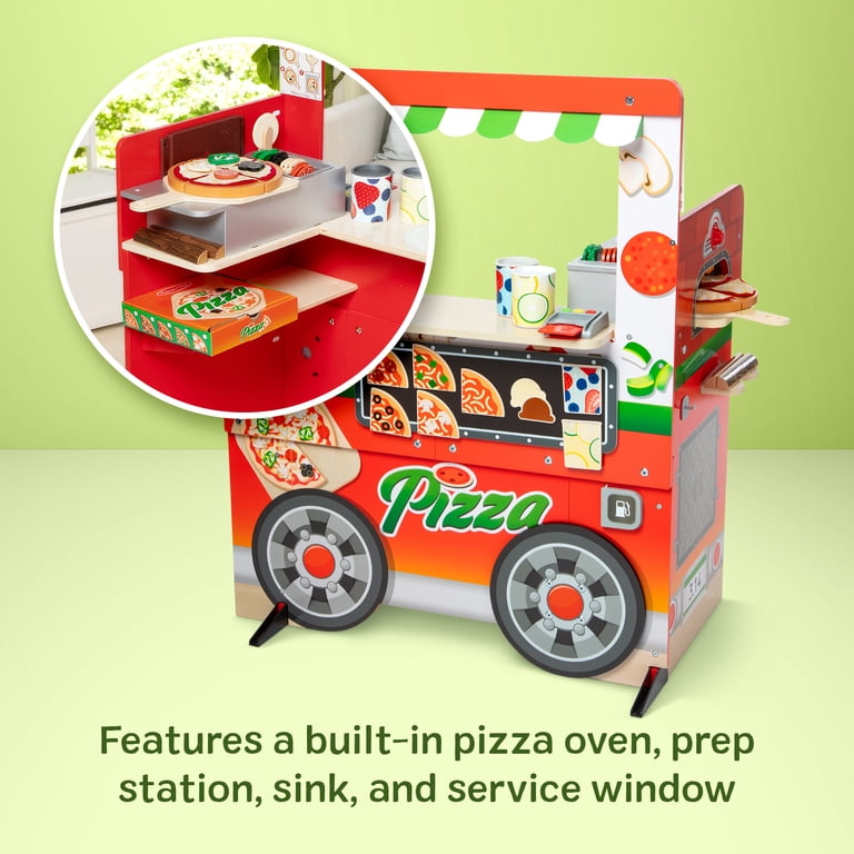 fire様　0609ー5300ーアミューズメント食品セット Melissa & Doug Wooden Pizza Food Truck Activity Center with Play