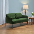 thumbnail image 6 of 2 Seater Sofa with Ottoman, Modern Fabric Loveseat Couch, Comfy Small Couches for Small Space Living Room, Bedroom, Office, Apartment, Green, 6 of 7