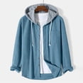 thumbnail image 2 of Mens Hoodie Fall Sweatshirt Thickened Solid Colour Textured Fashion Mens Autumn And Winter Clothes,BU2,M, 2 of 4