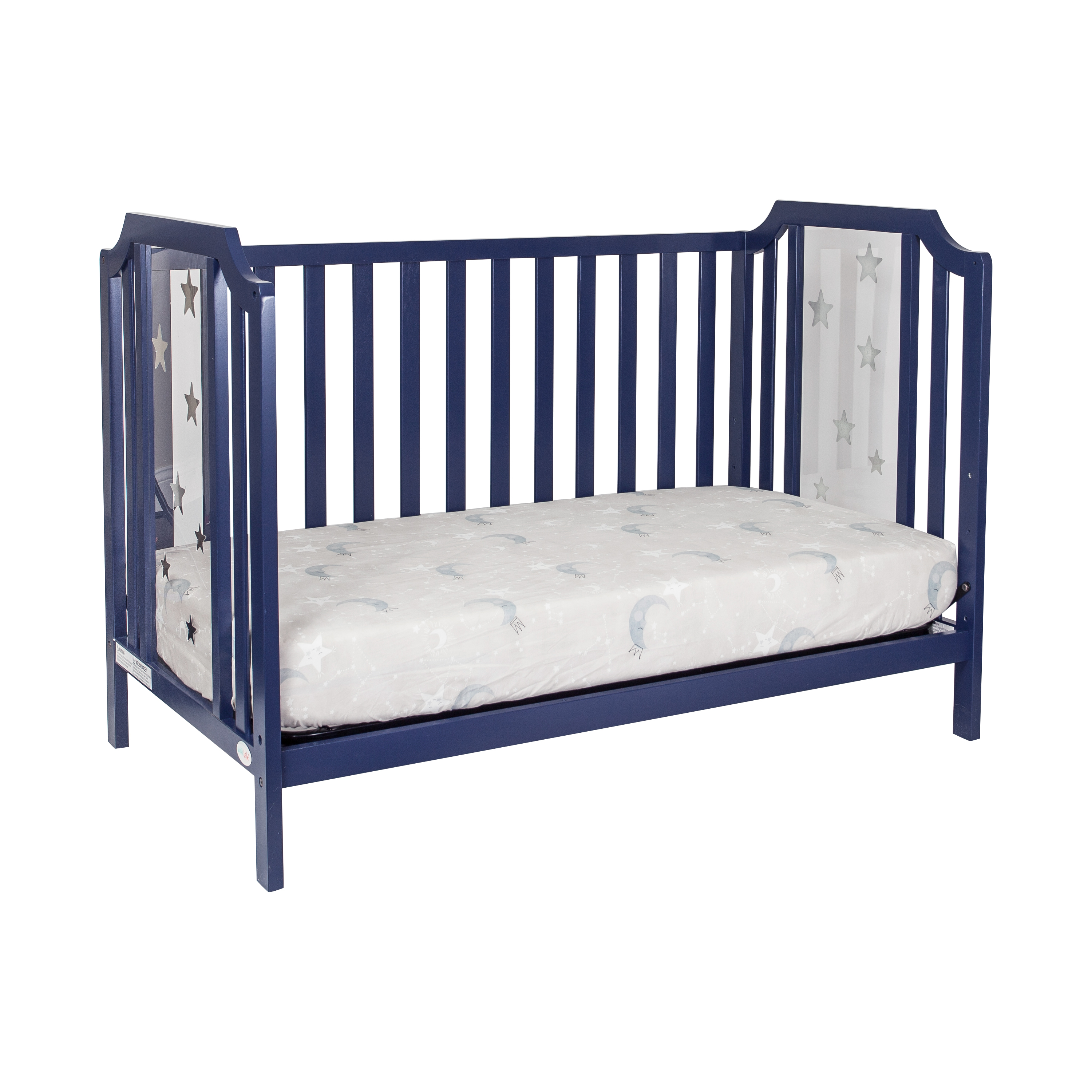 Suite Bebe  Celeste Acrylic 3-in-1 Convertible Island Crib, Navy Blue