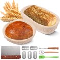 thumbnail image 1 of Aoresac Round and Oval Bread Proofing Basket Set with Bread Lame and Accessories - Natural Rattan Cane Dough Fermentation Kit, 1 of 6