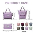 thumbnail image 2 of Large Capacity Folding Travel Bag, Portable Foldable Travel Lightweight Waterproof Oxford Fabric Bag (Light Purple), 2 of 7