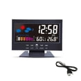 thumbnail image 1 of HLONK Digital Alarm Clock with Weather Display  Thermometer And Humidity Monitor  Suitable for Decoration in Living Rooms  Bedrooms  And Desks. A Smart Digital Clock with LED Screen for T, 1 of 6