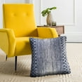 thumbnail image 2 of Ox Bay Naomi 20" x 20" Blue/Ivory Distressed Cotton Blend Adult Decorative Throw Pillow, 2 of 8