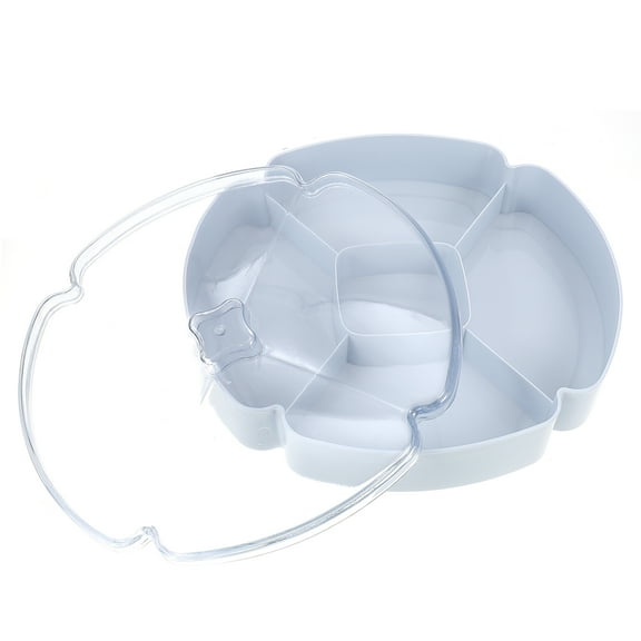 Raindrops Blue Plastic Snack Plate with Compartment Design for Home Use and Excellent Durability 10.5 Inches