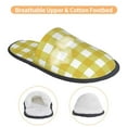 thumbnail image 3 of Fotbe Yellow Checkboard Pattern Women's Fuzzy Slippers Plush Slippers Fluffy Winter House Shoes Indoor and Outdoor-Large, 3 of 8