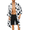 Black White (Tie-dye Style), variant on Men's Lightweight Kimono Robe Jacket Printed Japanese Style Bathrobes Casual Open Front Long Cardigan Coat Outwear