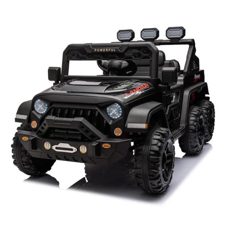 24V Ride On Large PickUp Truck Car for Kids. Ride On 4WD Toys with Remote Control. Parents Can Assist in Driving. Bluetooth Music Version. Pickup Truck Design with Spacious Storage in the Rear.