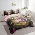thumbnail image 4 of Feelyou Kawaii Anime Princess Twin Bedding Sets 7-Piece for Kid, Cartoon Easter Eggs Bedding Comforter Set, Sprint Butterfly Floral Reversible Sheet Sets, Ultra Soft Bedroom Decor, 4 of 8