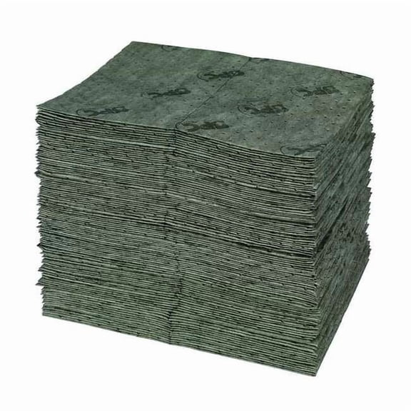 Brady Sorbent Pad, 17 gal, 15 in x 19 in, Universal, Gray, Polypropylene UXT300