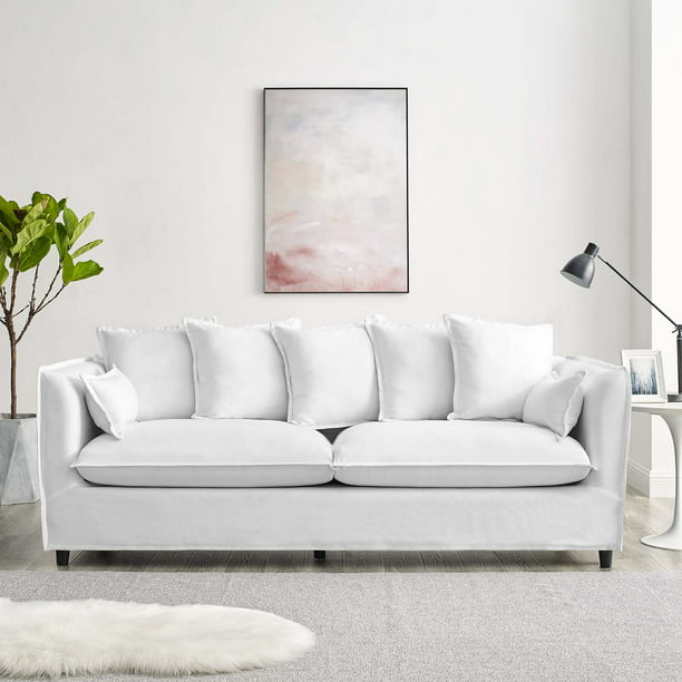 Modway Avalon Sofa, White Polyester - best modern white couch