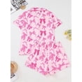 thumbnail image 6 of WIBACKER S-2XL Womens Pajamas Set Short Sleeve Pjs Button Down 2 Piece Loungewear Sets Pink Bowknot Sleepwear, 6 of 11