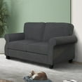 thumbnail image 7 of 56" Loveseat Sofa, Mid Century Modern Couch with Thick Cushion, 2 Seater Small Sofa for Living Room Bedroom Apartment Office, Solid and Easy to Assemble, Grey, 7 of 7