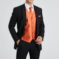 thumbnail image 5 of Men's Solid Suit Vest Necktie Handkerchief Waistcoat Sets Formal Dress Vests 3PCS for Wedding Party, 5 of 8