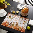 thumbnail image 4 of Thanksgiving Dog Cat Placemats Set of 2, Fall Pumpkin Maple Leaves Wooden Washable Wipeable Table Mats for Dining Tables, Indoor Outdoor Kitchen Place Mats for Holiday Party Table Decor, 4 of 9